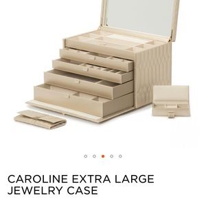 Wolf Design Caroline Ivory Extra Large Jewelry Case with Travel Case and Roll.